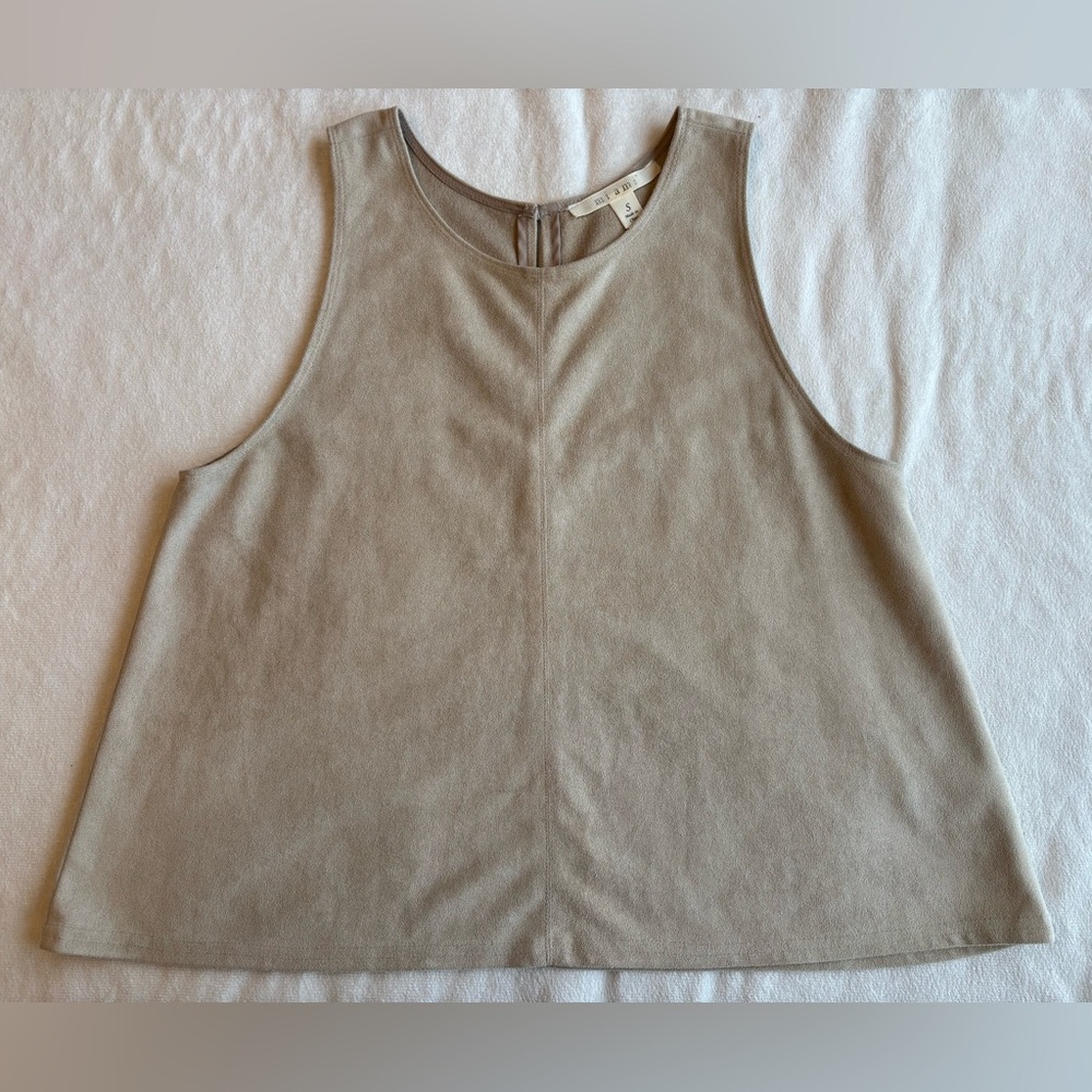 Miami Beige Suede Crop Top Size S